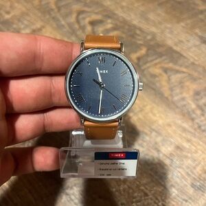 Brand new timex tan-silver tone watch